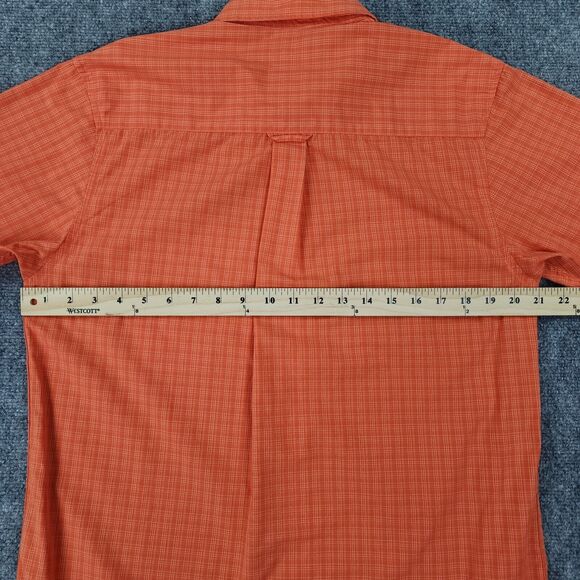 Clemson Tigers Shirt Mens Medium Orange Plaid Casual Short Sleeve Button Down - Picture 4 of 15